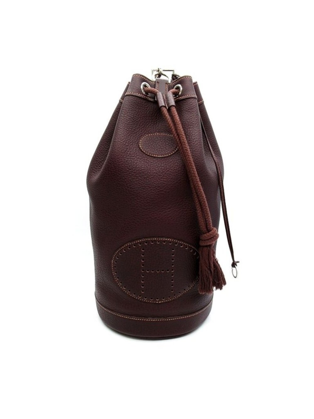 Hermes Ranch Buffalo Skipper Shoulder Bag Dark Brown